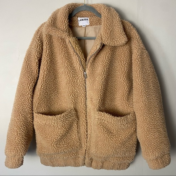 I.AM.GIA Pixie Teddy Coat In Caramel Size XS - Picture 2 of 10